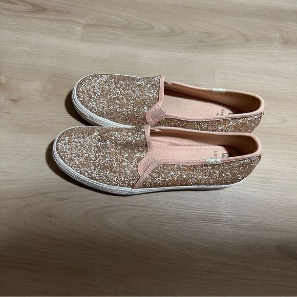 Kate‎ Spade Keds Double Decker Glitter Champagne Gold Sneakers 7 - Picture 7 of 9
